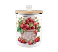 Purely Home Strawberry Basket Food Waste Caddy - Enamel 2L Kitchen Compost Bin
