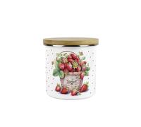 Purely Home Strawberry Basket Sugar Storage Canister - 600ml Enamel Kitchen Container