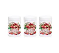 Purely Home Strawberry Basket Tea Coffee & Sugar Canister Set - White Metal Screw Top 750ml Kitchen Storage Tins Gift, Set of 3