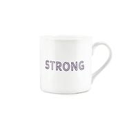 Purely Home Strong Mug - Simple Word Minimalist Bone China White Coffee/Tea Present Gift