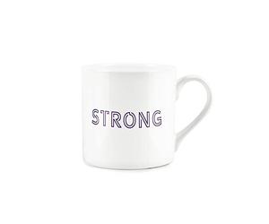 Purely Home Strong Mug - Simple Word Minimalist Bone China White Coffee/Tea Present Gift