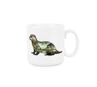 Purely Home Surreal Otter Mug - British Landscapes & Countryside Creatures Gifts for Animal Lovers - White Tea/Coffee Ceramic Drinks Cup Present