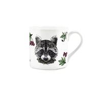 Purely Home Sweet Raccoon Design - Fine Bone China White Mug Coffee/Tea Present Gift - with Autumnal Leaves