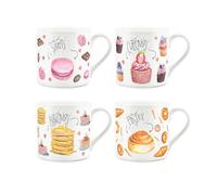 Purely Home Sweet Treats Bone China Mugs - Set Of 4