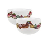 Purely Home Sweet Treats Ceramic Bowls - Dinnerware Serving/dessert Bowls - Set Of 2