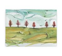 Purely Home Swirled Painted Skies Glass Chopping Board - Rectangular Large Worktop Protector