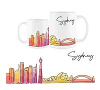 Purely Home Sydney Mug - Colourful Australia Skyline Souvenir Memento White Tea Coffee Gift Present Mug