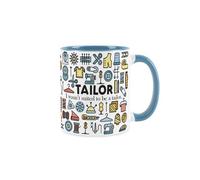 Purely Home Tailor Mug - Humorous Suit Maker & Fitter Novelty Gifts For Tailors - Tea/coffee Hot Drinks Light Blue Ceramic Cup Present