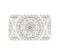 Purely Home Taupe Boho Medallion Pet Placemat - Plastic Mat For Pet Food Bowls