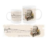 Purely Home Tchaikovsky Coffee Mug - Classical Music Composer Portraits, 400ml Bone China Cup Gifts for Music Lovers