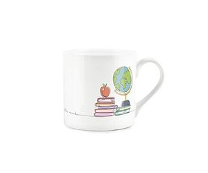 Purely Home Teacher Globe Thank You Mug - Fine Bone China White Mug Coffee/Tea School Teacher Present Gift