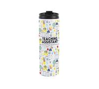 Purely Home Teaching Assistant Travel Mug - Novelty School Ta Gift - Stainless Steel Vacuum-Sealed Double-Walled Hot/cold Drinks Travel Flask