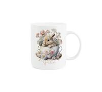 Purely Home Teacup Bunny Gran Mug - Cute Floral Animal Gift/Present - Tea Coffee Bone China Cup