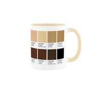 Purely Home Teatone Mug - Types of Tea Drinker Cup - Ceramic Hot Drinks Beige Tea Gift