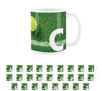 Purely Home Tennis Letter C Mug - White Coffee Tea Present Personalised Tennis Alphabet Initial Gift