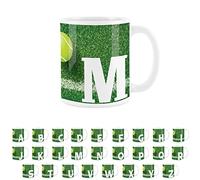 Purely Home Tennis Letter M Mug - White Coffee Tea Present Personalised Tennis Alphabet Initial Gift