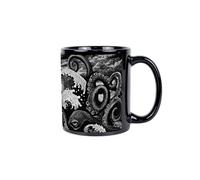 Purely Home The Kraken Black Mug - Mythical Ceramic Tea/Coffee Cup Folklore & Legend Gift
