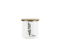 Purely Home Thyme Herb Jar - Mini Storage Canister - Cooking Herbs Metal Enamel Food Storage Container