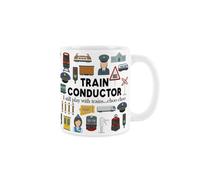 Purely Home Train Conductor Mug - Humorous Train Platform Railway Workers Novelty Gifts - Tea/coffee Hot Drinks White Ceramic Cup Present