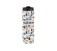 Purely Home Train Driver Travel Mug - Novelty Train Operator Gift - Stainless Steel Vacuum-Sealed Double-Walled Hot/cold Drinks Travel Flask