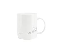 Purely Home Trombone Mug - Musical Instrument Line Drawn Mug - Bone China White Coffee Tea Present Gift