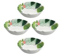 Purely Home Tropical Floral Melamine Low Bowls - Set Of 4