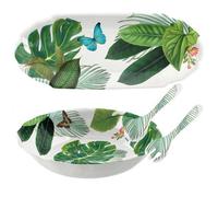 Purely Home Tropical Floral Melamine Salad Serving & Appetiser Platter Set
