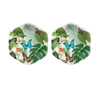 Purely Home Tropical Floral Melamine Side Plates - Set Of 2