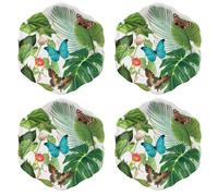 Purely Home Tropical Floral Melamine Side Plates - Set Of 4