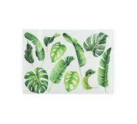 Purely Home Tropical Leaves Small Glass Worktop Saver - Smooth Kitchen Chopping Board