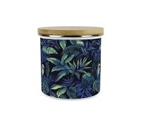 Purely Home Tropical Parrots Canister - Exotic Animal Themed Gifts - 1.2L Large Enamel Kitchen Storage Container