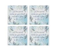 Purely Home True Friend Ceramic Coaster Set - Gin Themed Gifts Square Drinks Coasters 4 Pack
