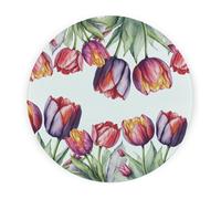 Purely Home Tulips Round Worktop Protector - Textured Glass Chopping Board