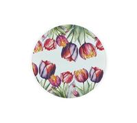 Purely Home Tulips Textured Glass Round Trivet - Small Kitchen Chopping Board
