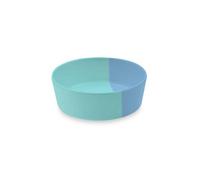 Purely Home Two-Tone Blue Melamine Pet Bowl - Small Food Bowl For Dogs & Cats
