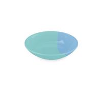 Purely Home Two-Tone Blue Melamine Pet Saucer - Low Small Food Bowl For Cats