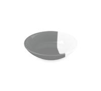 Purely Home Two-Tone Grey Melamine Pet Saucer - Low Small Food Bowl For Cats