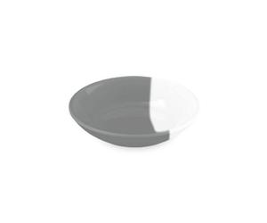 Purely Home Two-Tone Grey Melamine Pet Saucer - Low Small Food Bowl For Cats