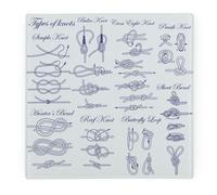 Purely Home Types Of Knots Large Square Worktop Protector - Smooth Glass Chopping Board