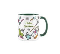 Purely Home Under Gardener Mug - Gardening White & Dark Green Coffee/Tea Gift 11oz