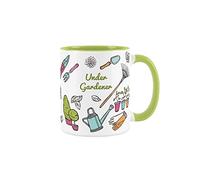 Purely Home Under Gardener Mug - Gardening White & Green Coffee/Tea Gift 11oz