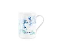 Purely Home Under The Sea Jellyfish Mug - Fine Bone China Style White Mug Coffee/Tea Present Gift