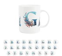 Purely Home Under the Sea Letter G Mug - Seaside Ocean Aquatic Gift - Tea/Coffee Bone China Cup Alphabet Present