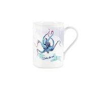 Purely Home Under The Sea Octopus Mug - Fine Bone China Style White Mug Coffee/Tea Present Gift