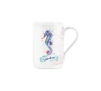 Purely Home Under The Sea Seahorse Mug - Fine Bone China Style White Mug Coffee/Tea Present Gift