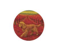 Purely Home Van Gogh Cocker Spaniel Textured Glass Round Trivet - Small Kitchen Chopping Board