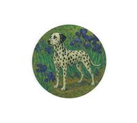 Purely Home Van Gogh Dalmatian Textured Glass Round Trivet - Small Kitchen Chopping Board