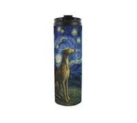 Purely Home Van Gogh Greyhound Travel Flask - Artwork Inspired Reusable 500Ml Stainless Steel Flask Mug Gift For Dog Lovers