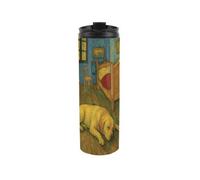 Purely Home Van Gogh Labrador Travel Flask - Artwork Inspired Reusable 500Ml Stainless Steel Flask Mug Gift For Dog Lovers