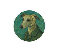 Purely Home Van Gogh Whippet Textured Glass Round Trivet - Small Kitchen Chopping Board